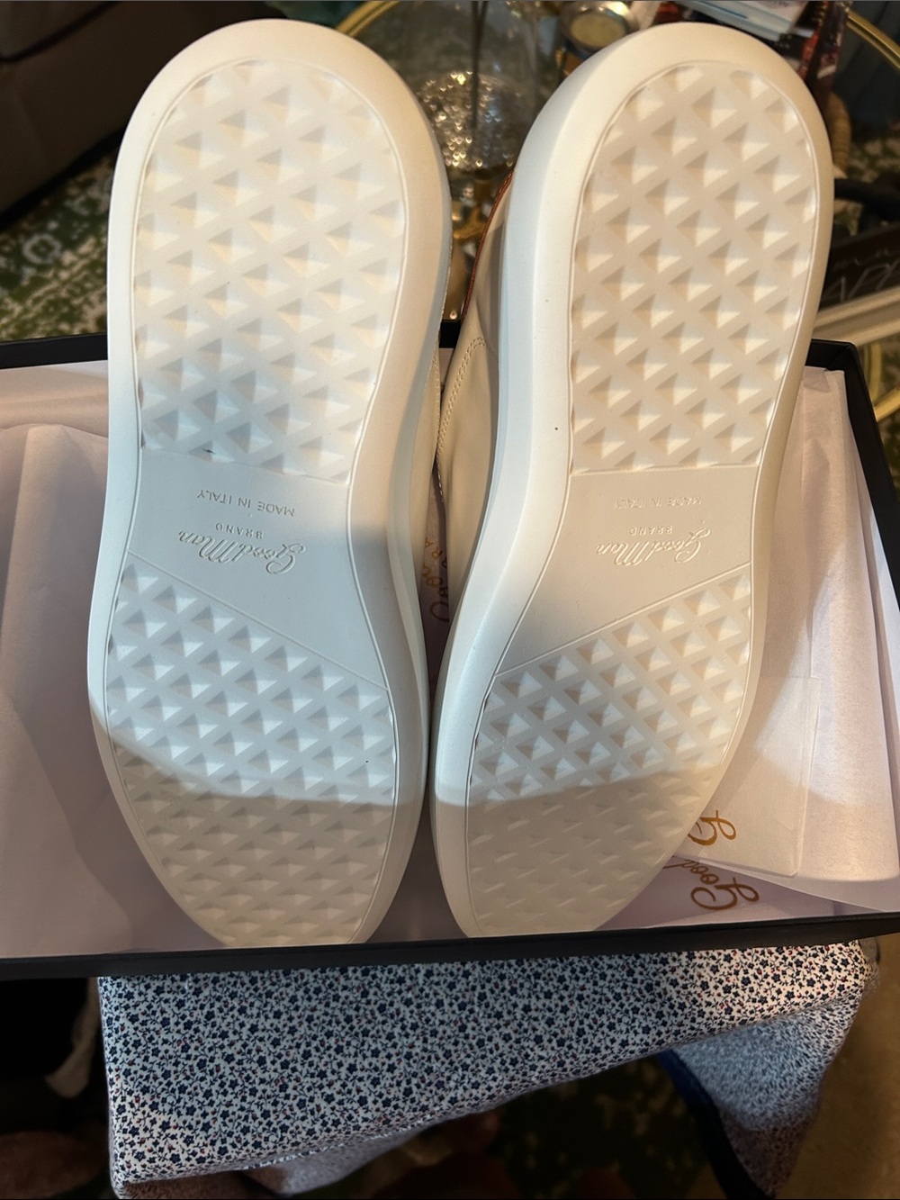 Good Man Brand White Low-Top Sneakers with Brown Accents - Picture 3 of 4